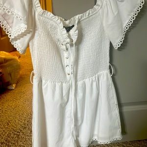 White romper with belt